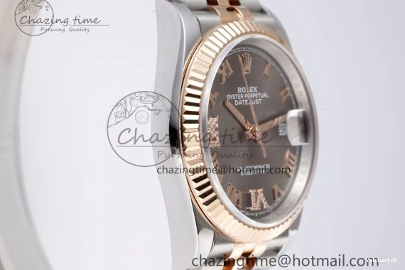 Gray Markers Bracelet Dial 126231 RG 36 DateJust JDF Plated Jubilee 904L RG Steel Roman V2 SS on 1218